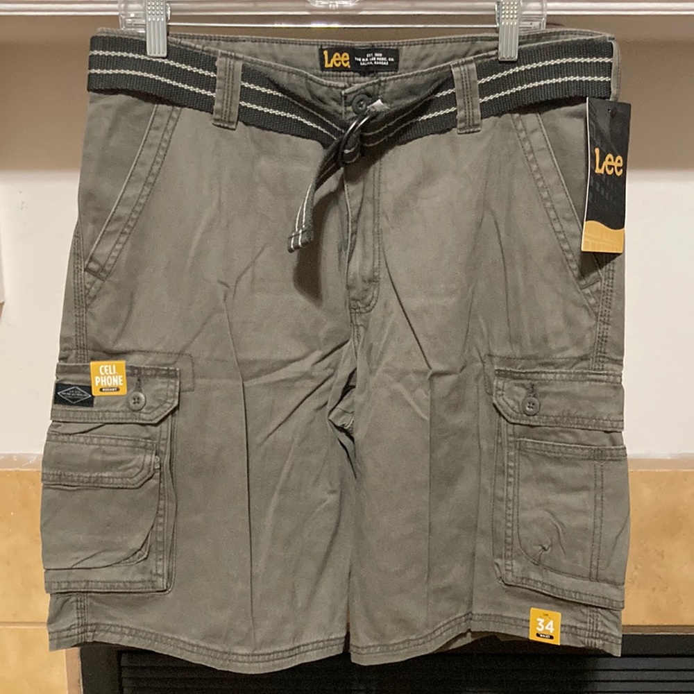 Lee Men’s Olive Green Cargo Shorts Size 34 NWT